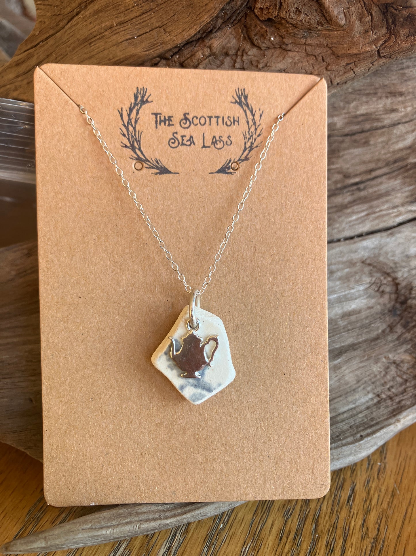 Teapot Scottish Sea Pottery 925 pendant