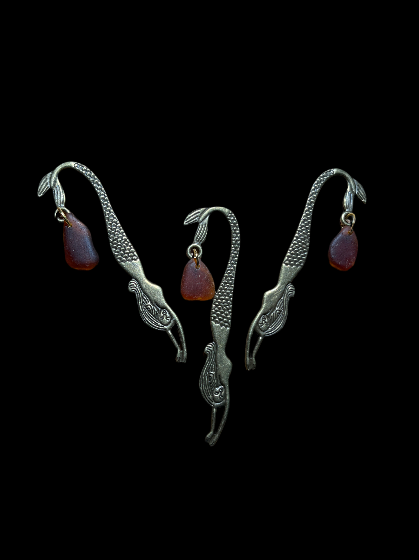 Scottish Seaglass Bronze Bookmark - Mermaid Tails