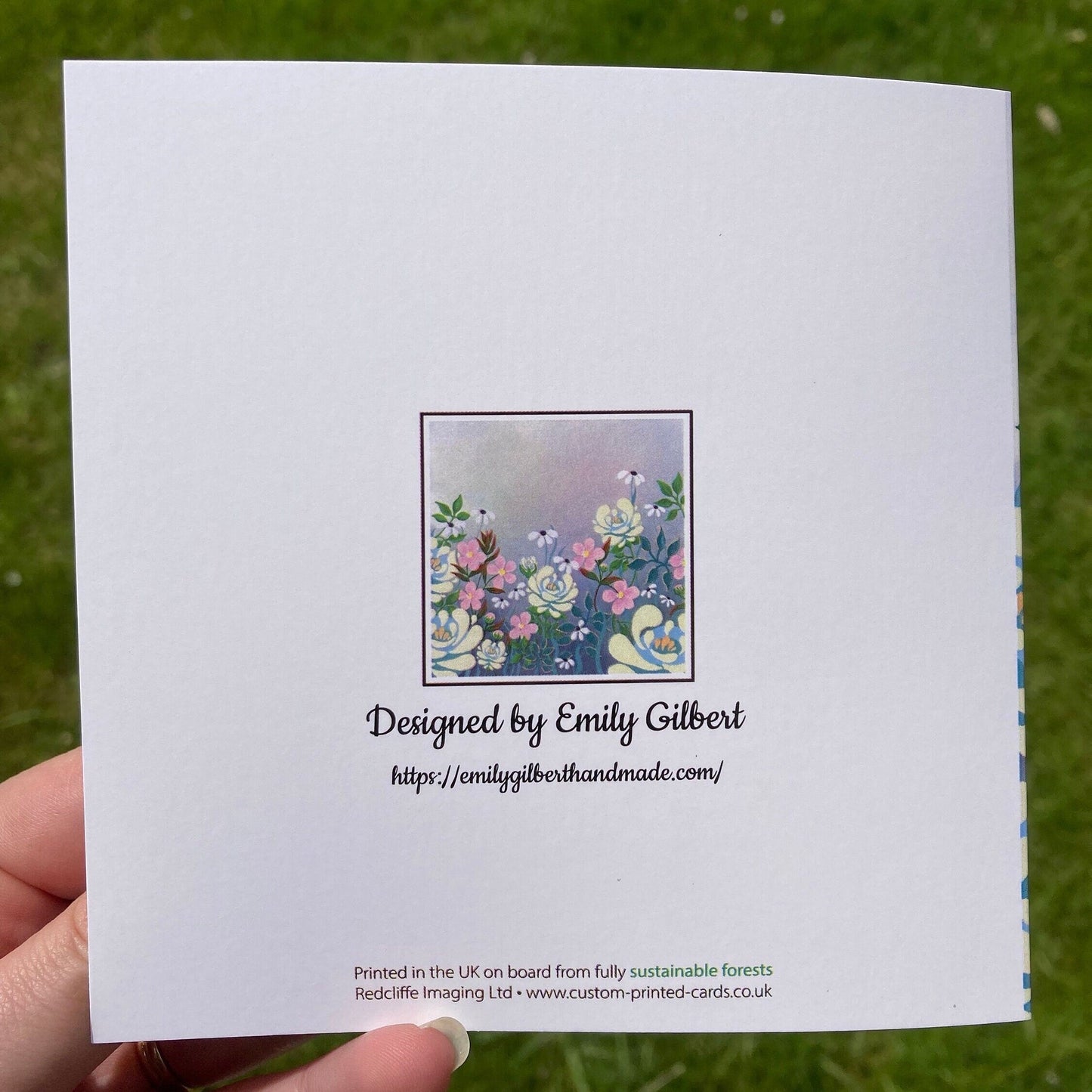 Hand-drawn Ivory and Pink Roses and Daisies Greetings Card