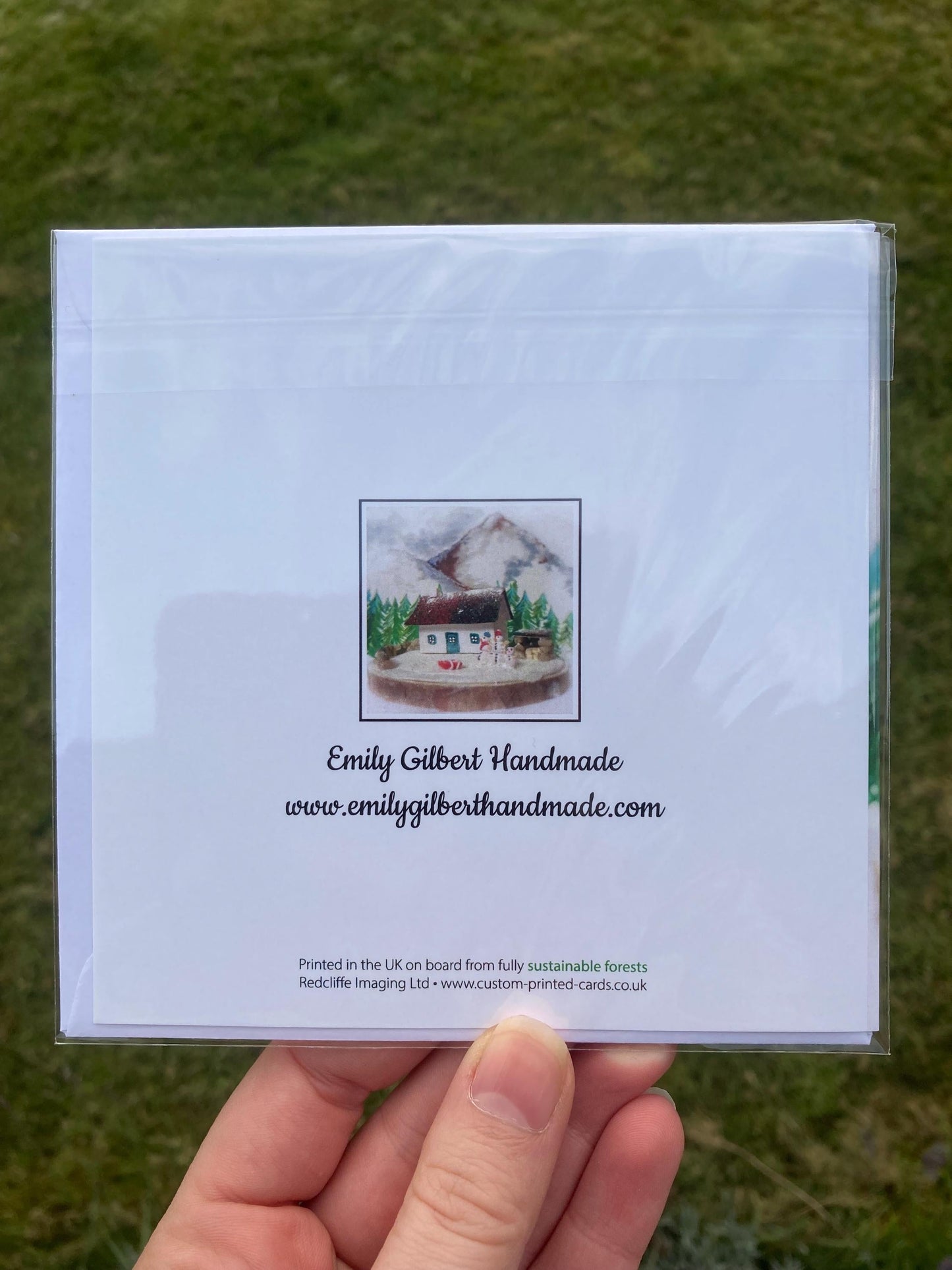 Scottish Highland Winter Bothy with Snowmen Greetings Card