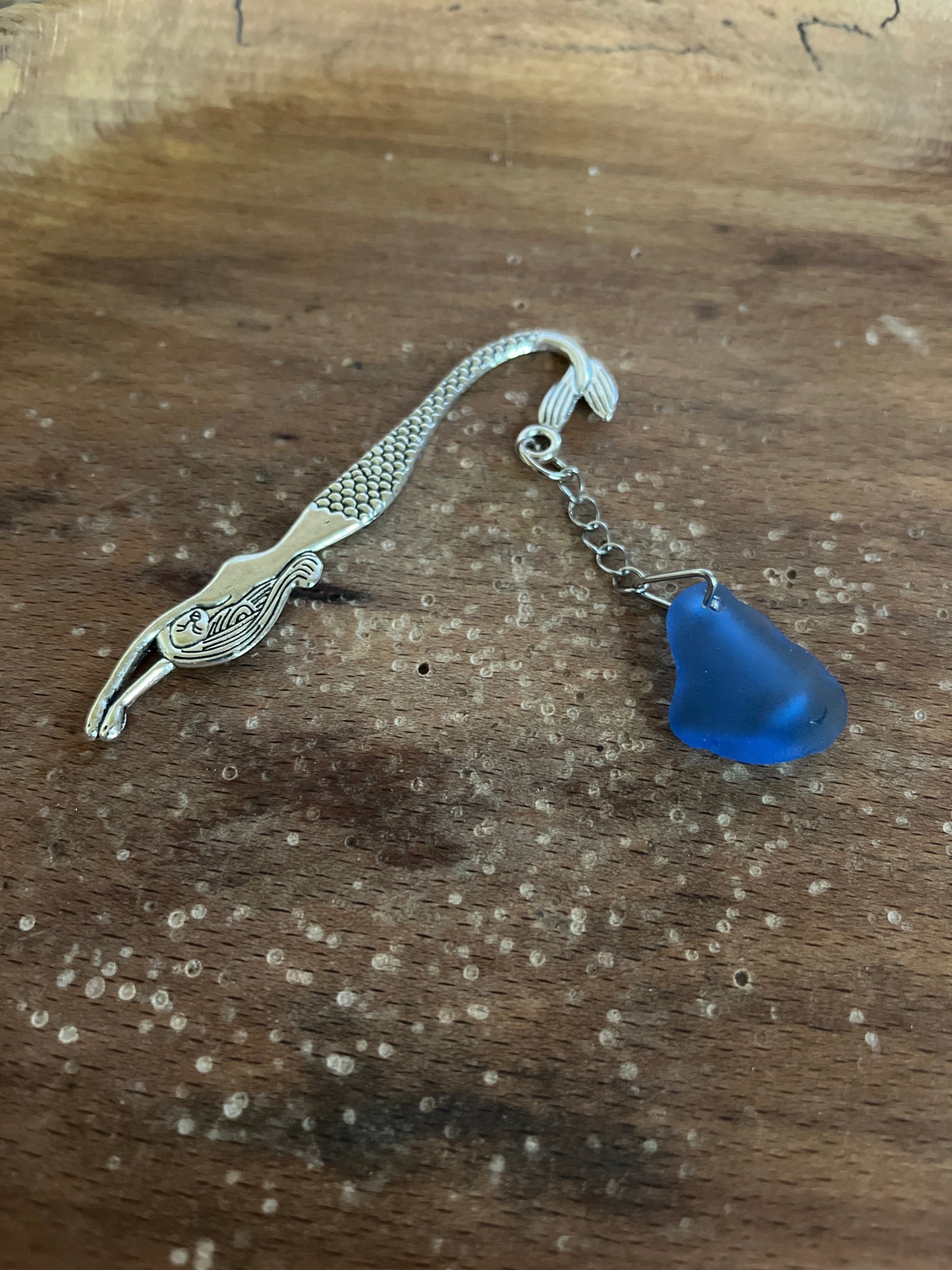 Scottish Seaglass Silver Bookmark - Mermaid Tails