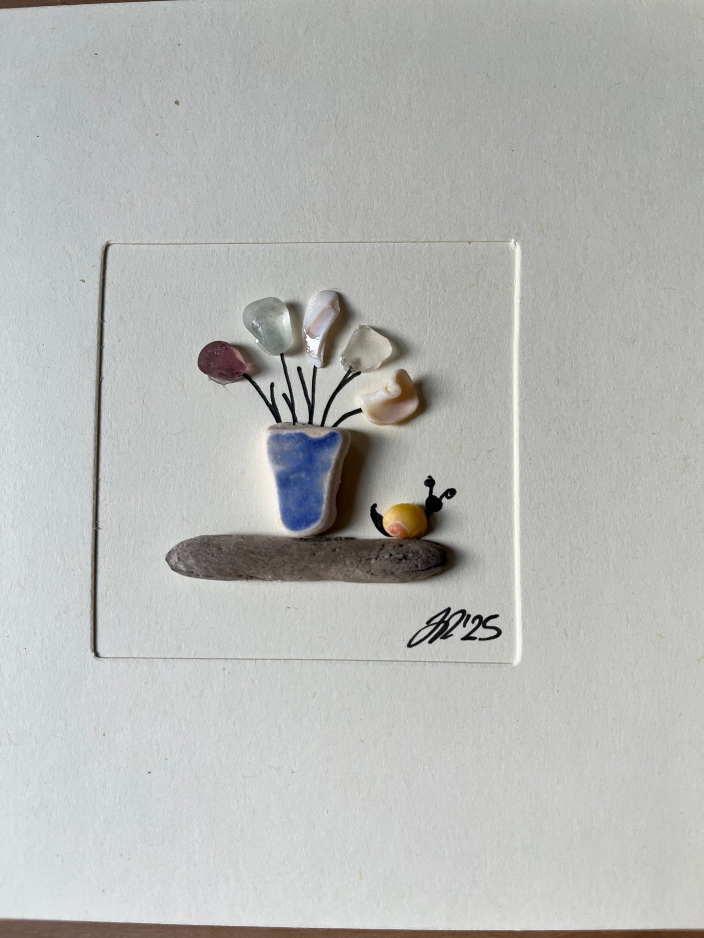 Snail & Pot- Blank Card