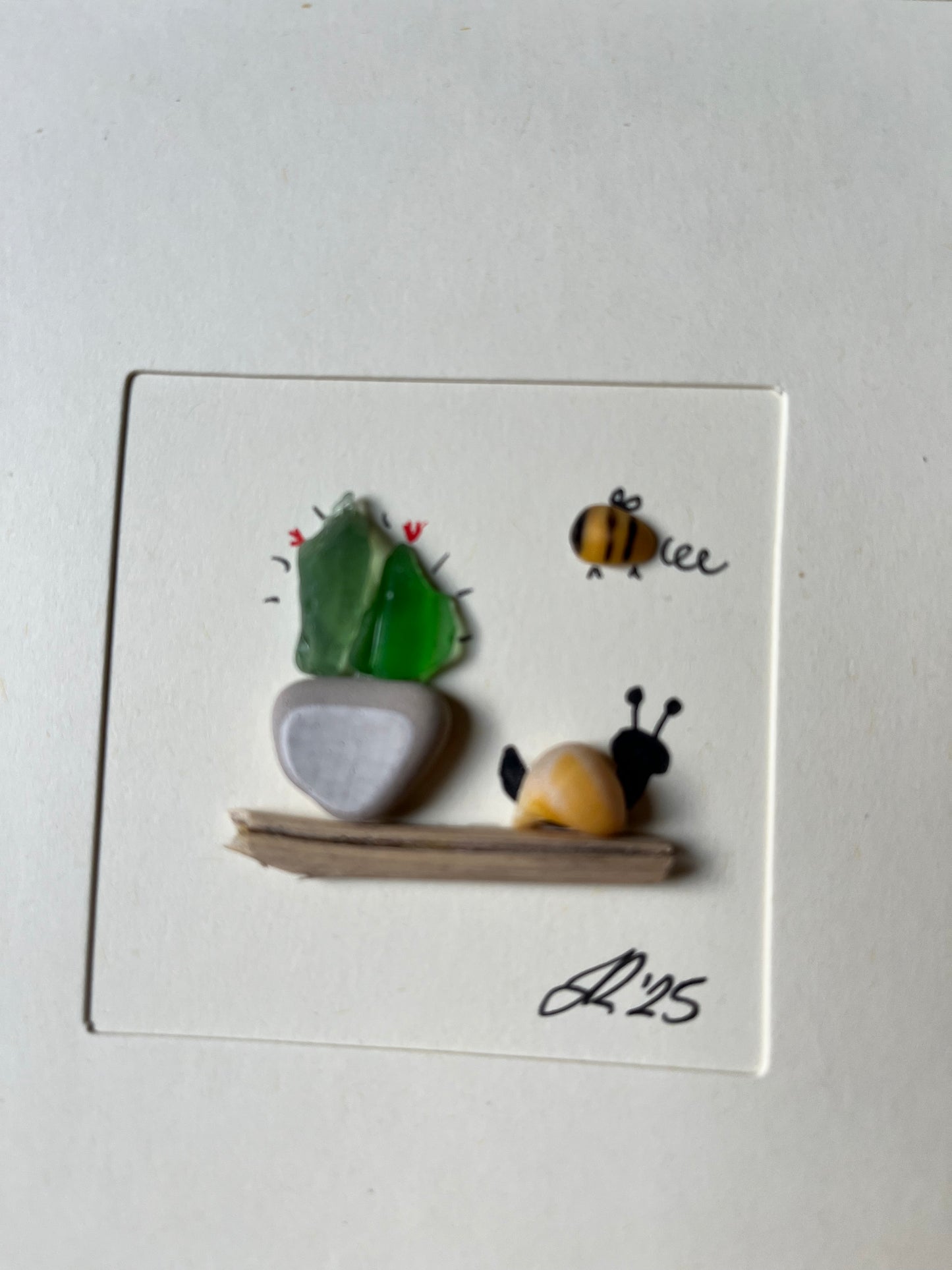 Snail & Pot- Blank Card