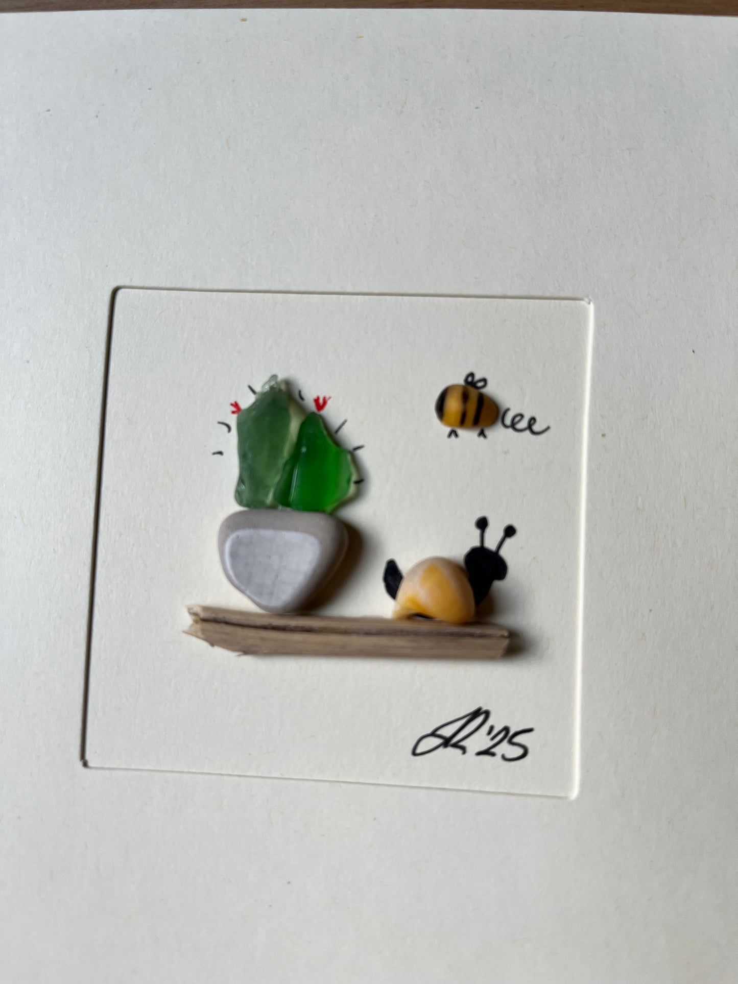 Snail & Pot- Blank Card