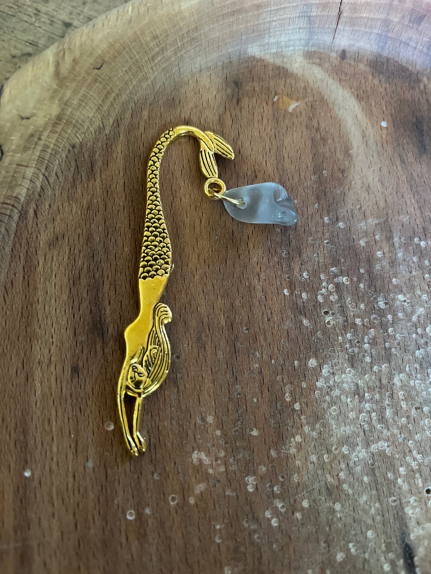 Scottish Seaglass Gold Bookmark - Mermaid Tails
