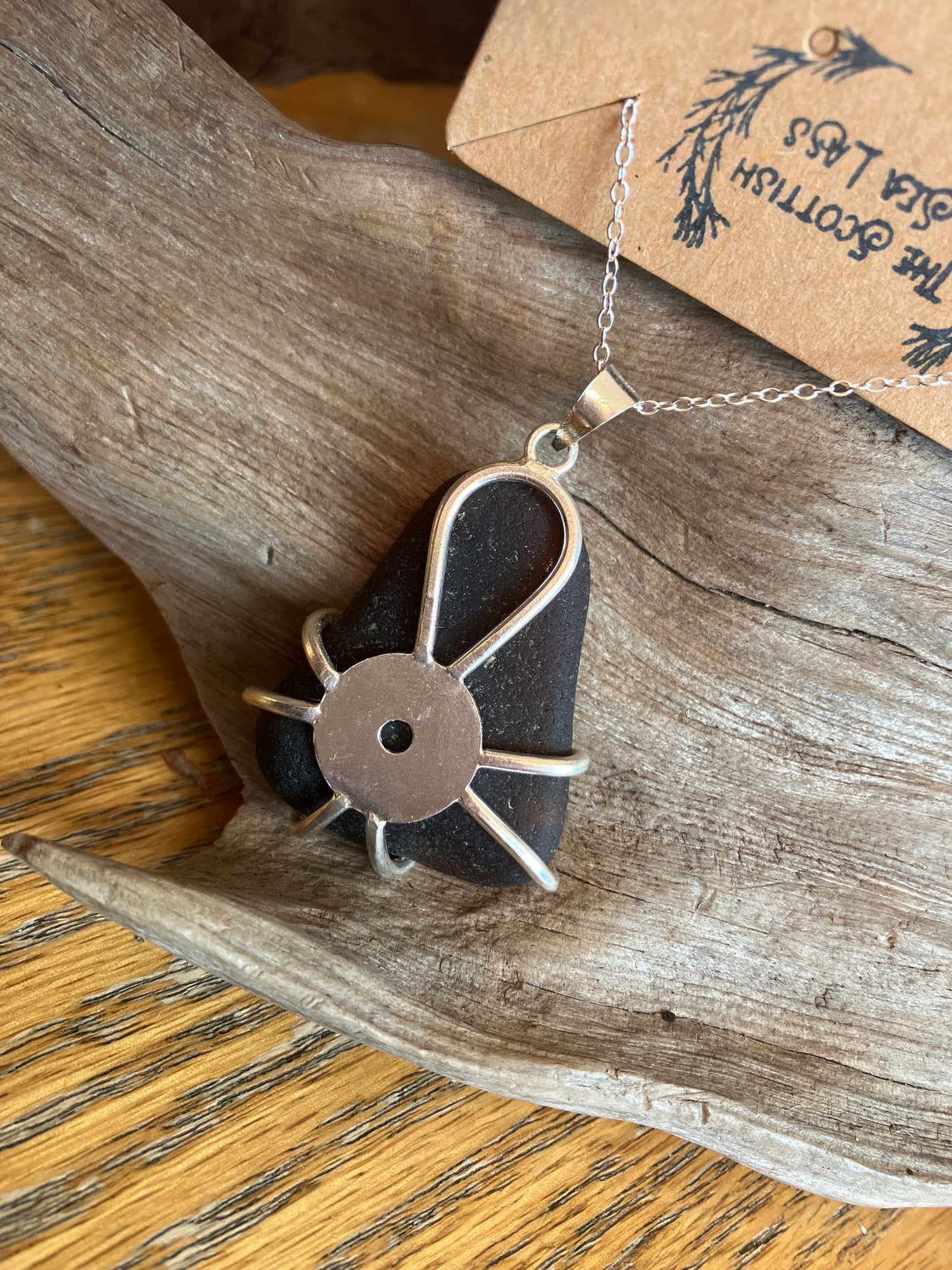 Chocolate Bubbles 925 Scottish Seaglass Pendant