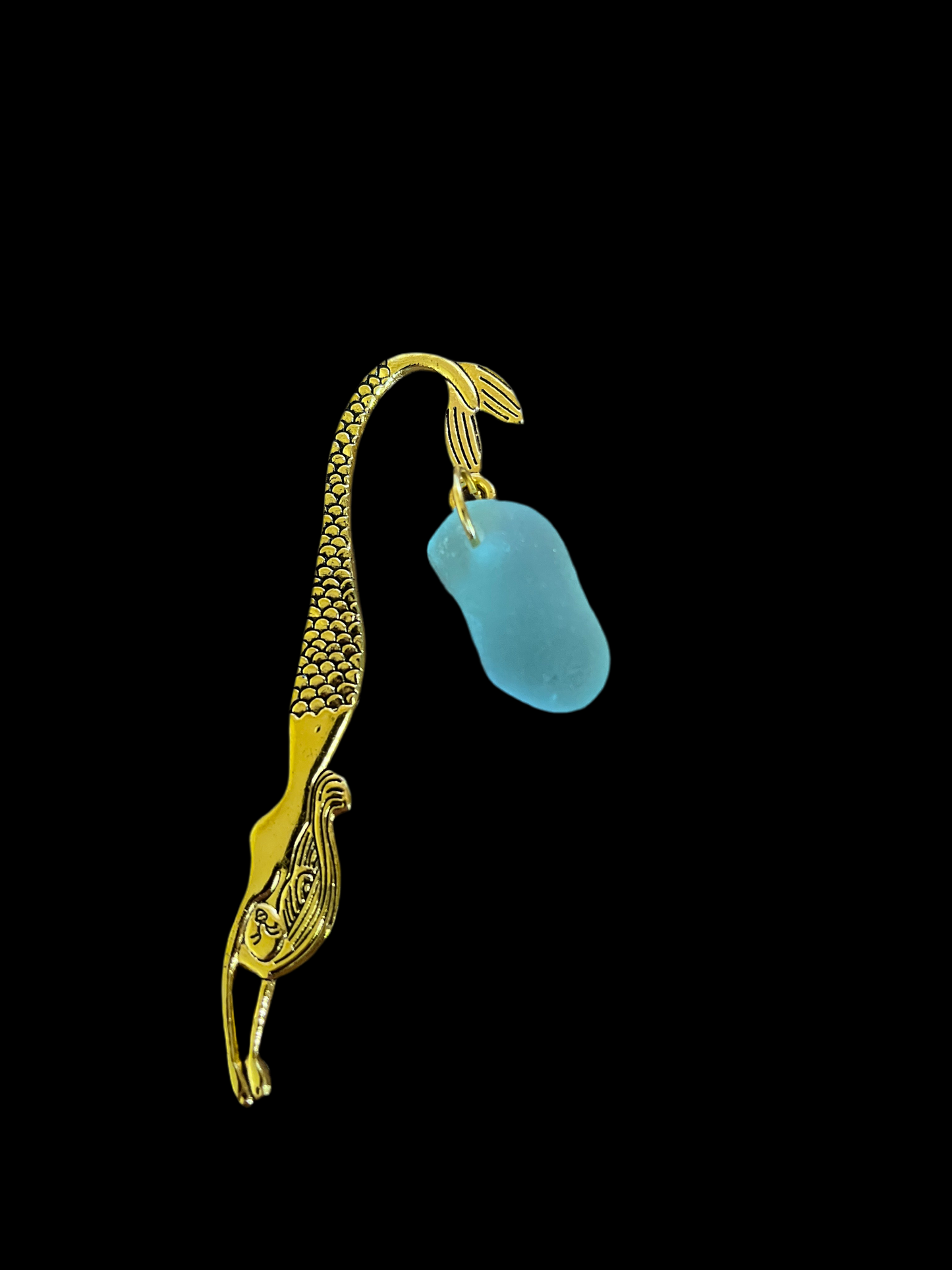 Scottish Seaglass Gold Bookmark - Mermaid Tails