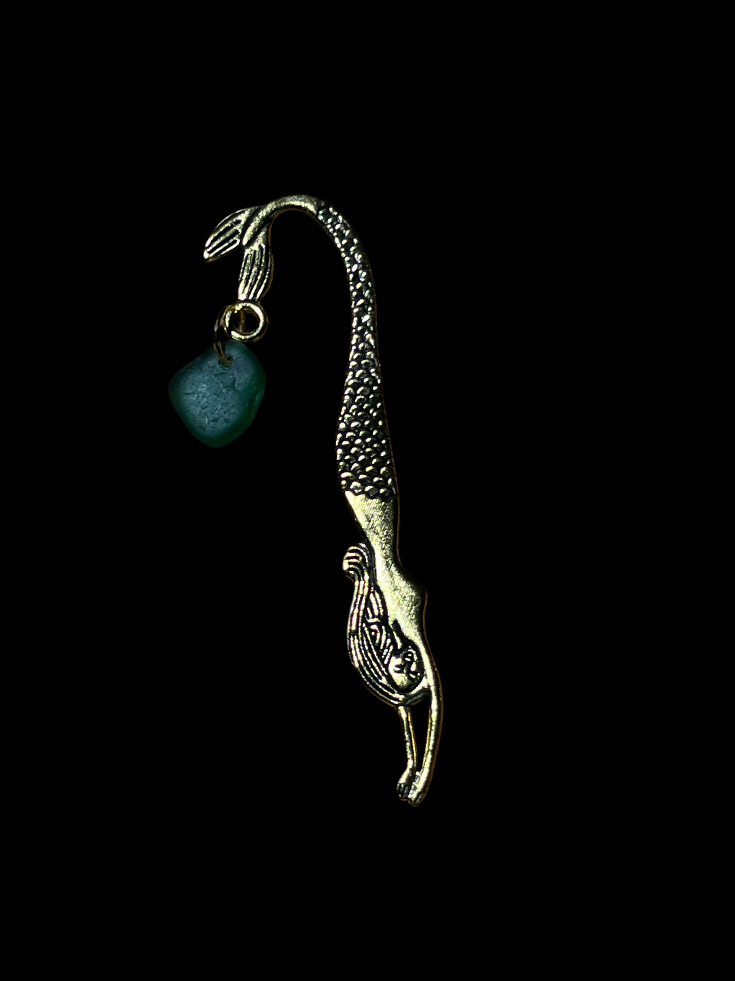 Scottish Seaglass Gold Bookmark - Mermaid Tails