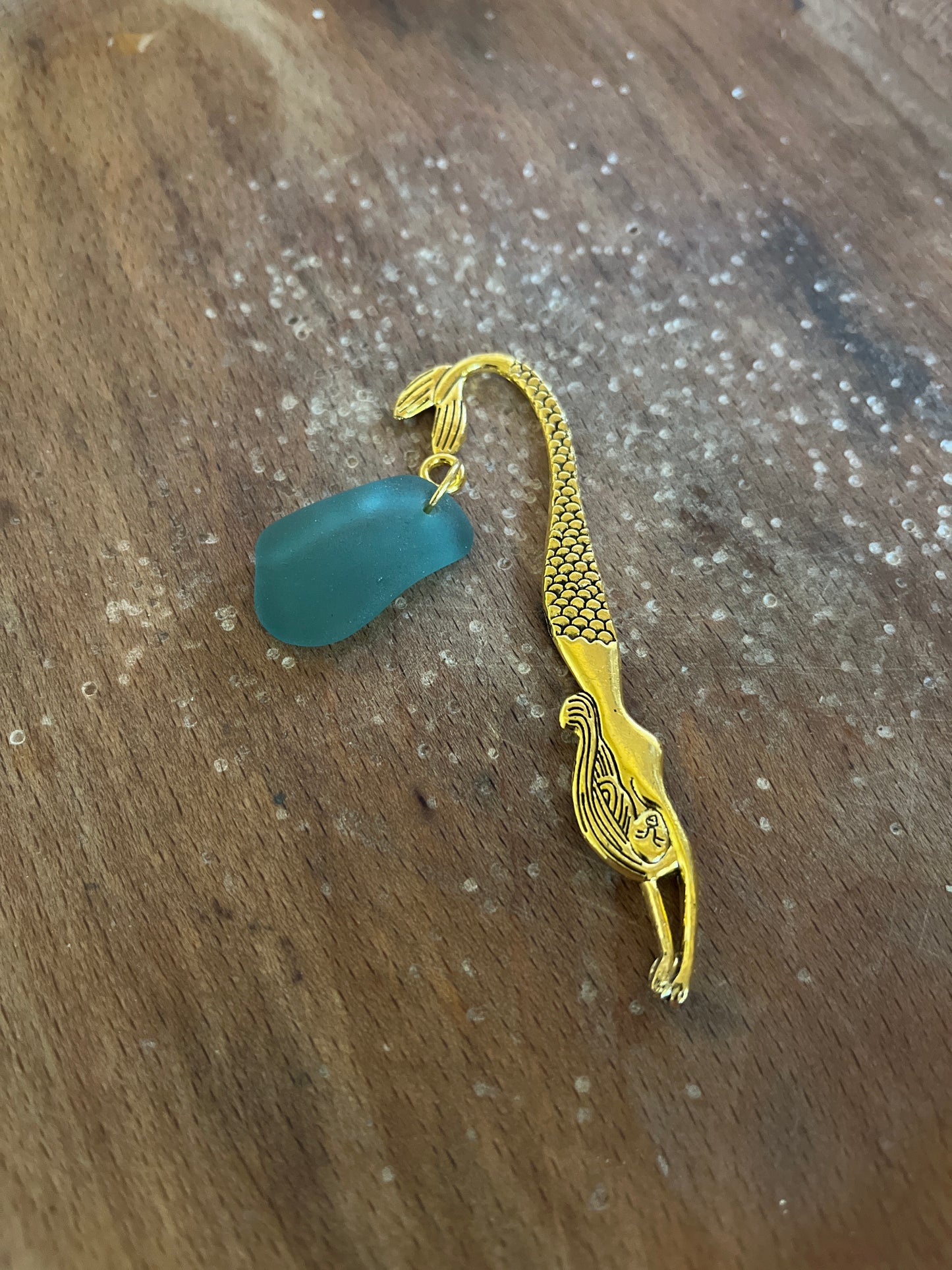 Scottish Seaglass Gold Bookmark - Mermaid Tails