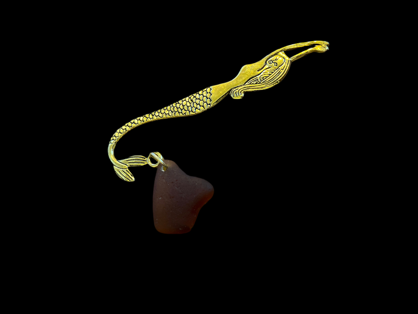 Scottish Seaglass Gold Bookmark - Mermaid Tails