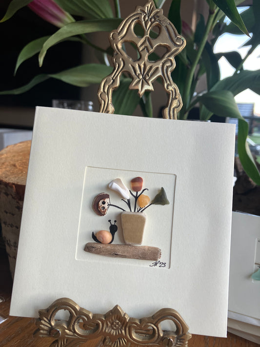 Snail & Pot- Blank Card