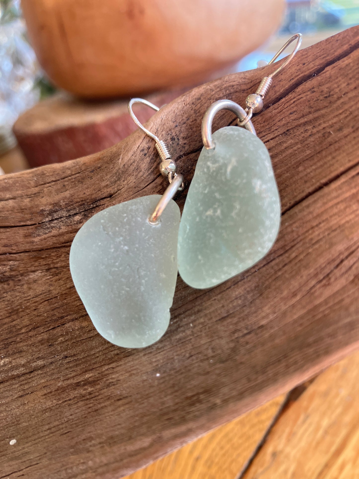 Beautiful Aqua Scottish Sea Glass 925 Earrings