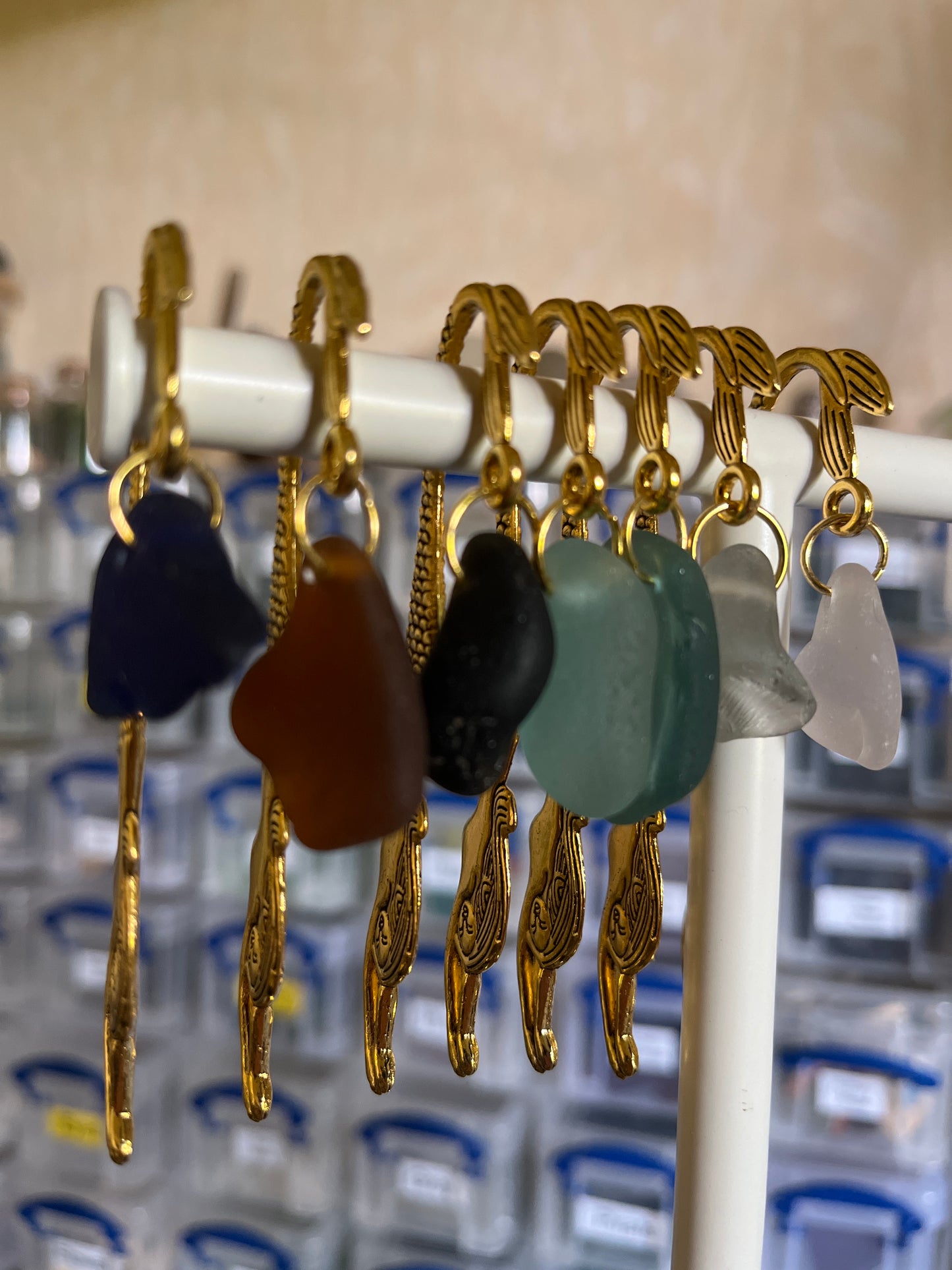 Scottish Seaglass Gold Bookmark - Mermaid Tails