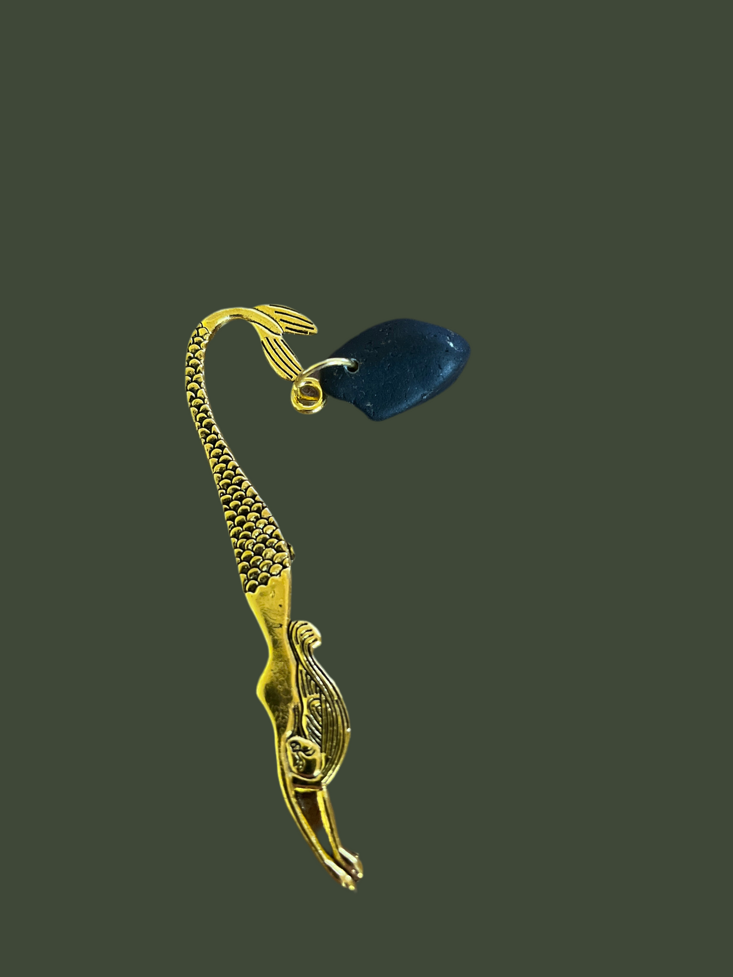 Scottish Seaglass Gold Bookmark - Mermaid Tails