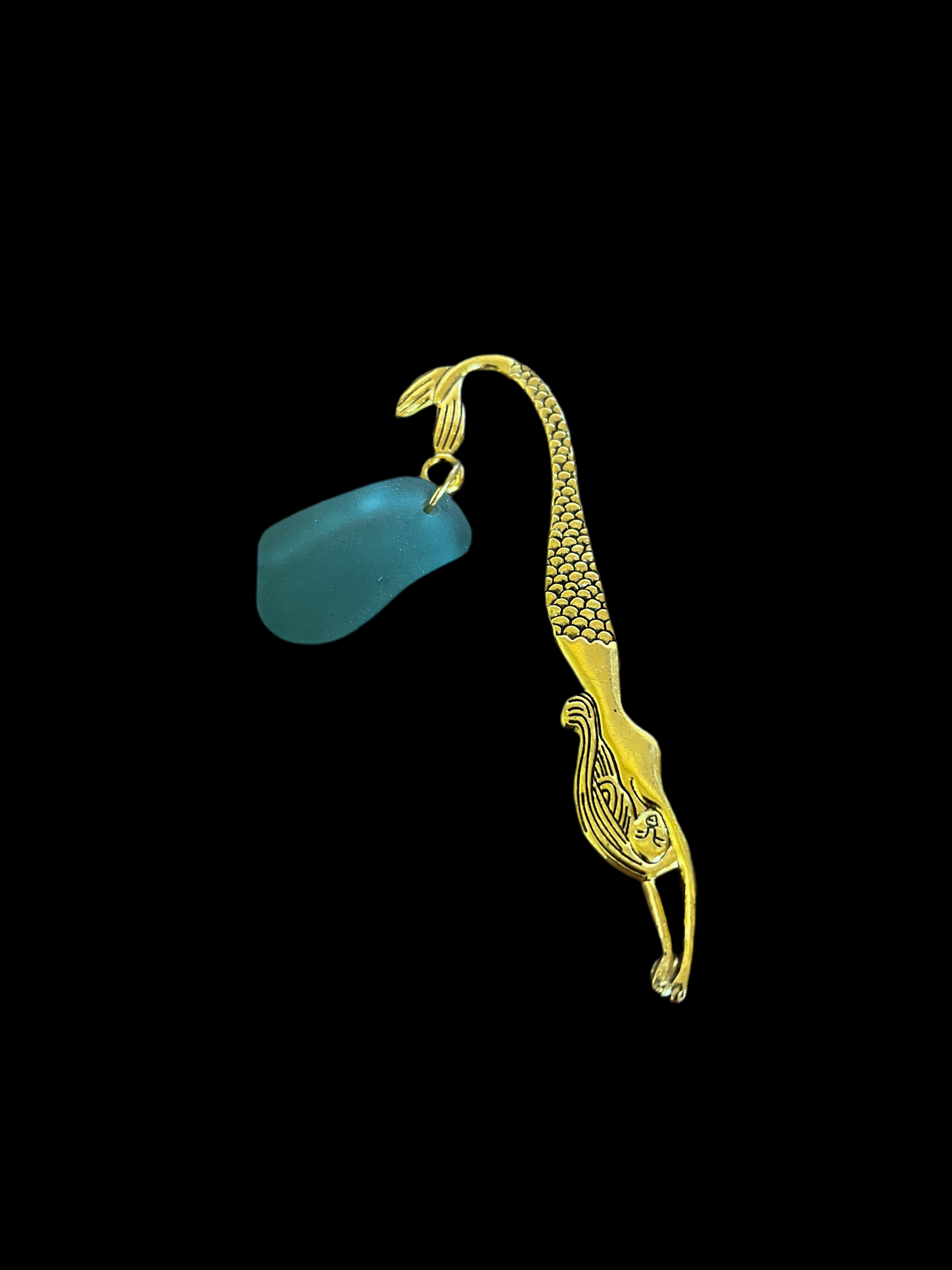 Scottish Seaglass Gold Bookmark - Mermaid Tails