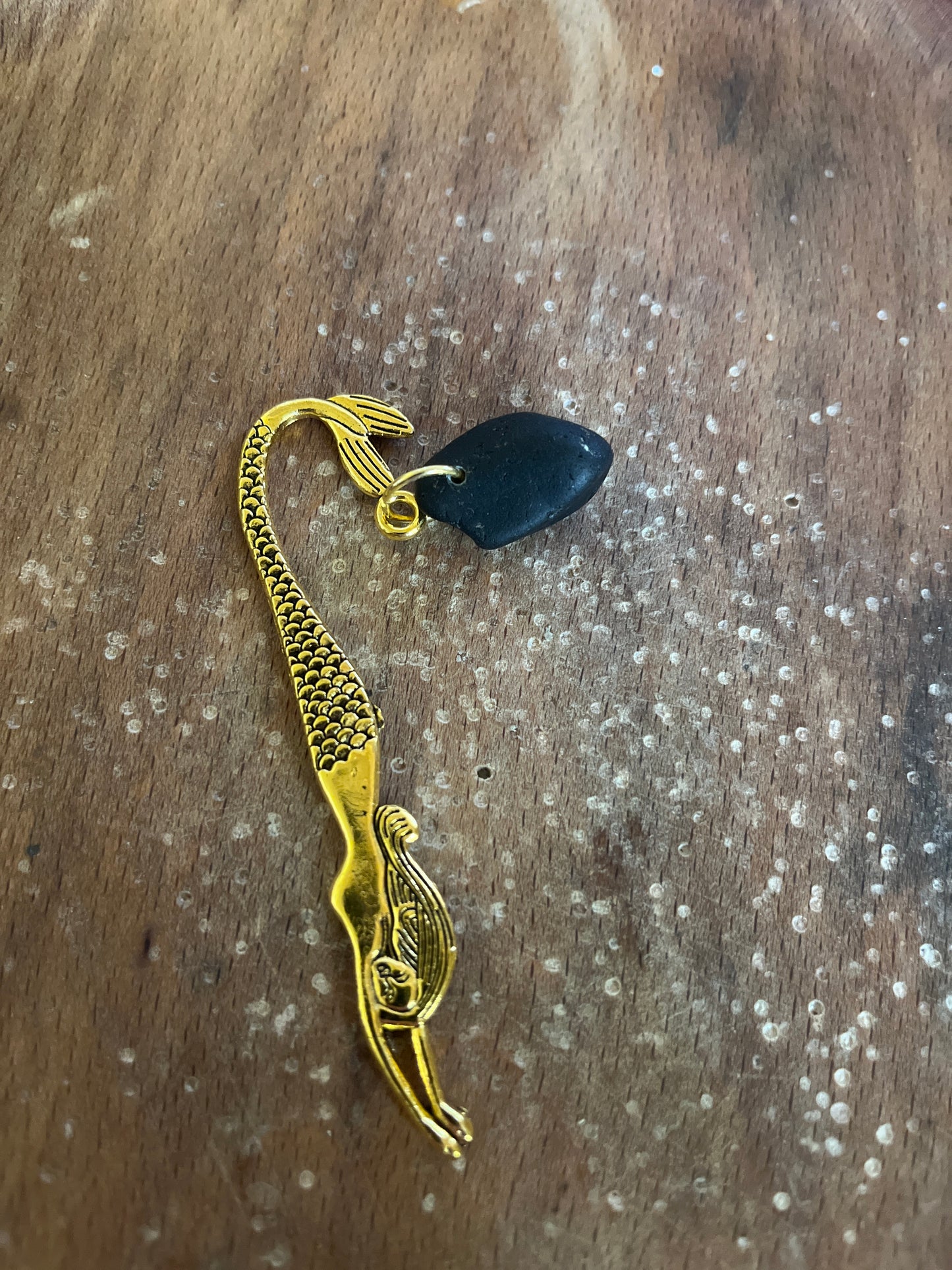 Scottish Seaglass Gold Bookmark - Mermaid Tails