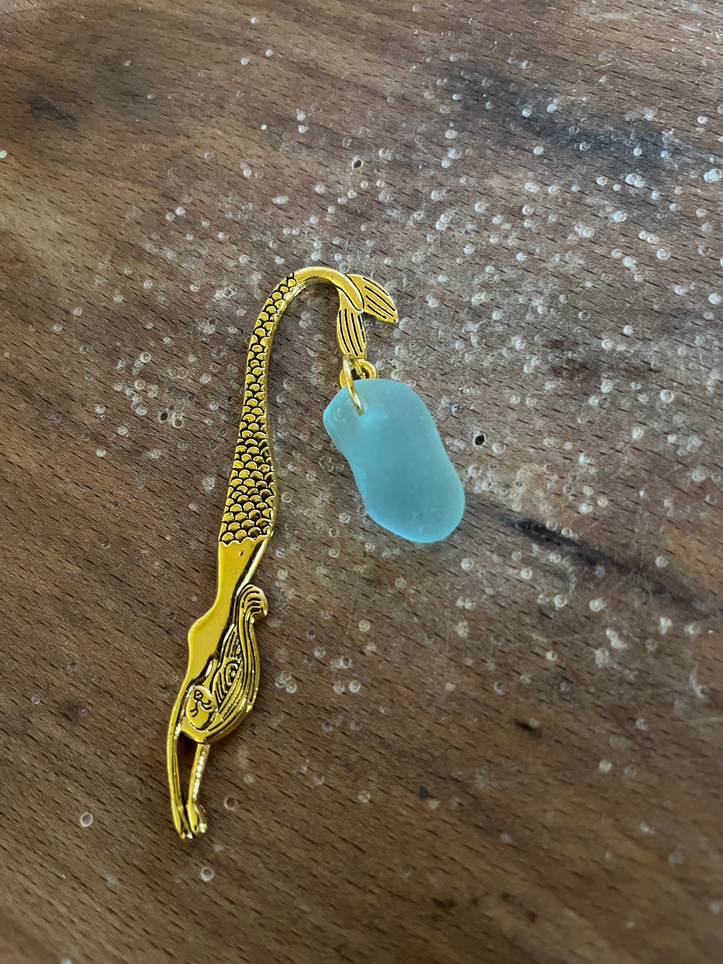 Scottish Seaglass Gold Bookmark - Mermaid Tails
