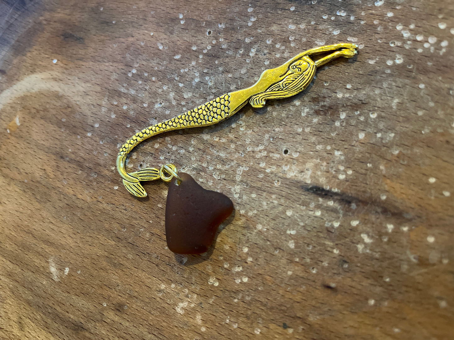 Scottish Seaglass Gold Bookmark - Mermaid Tails