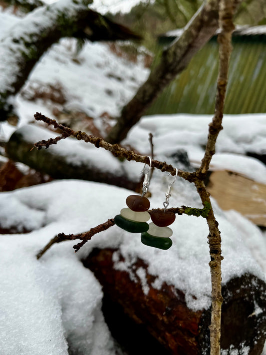 Stacker 925 Earrings Scottish Sea Glass