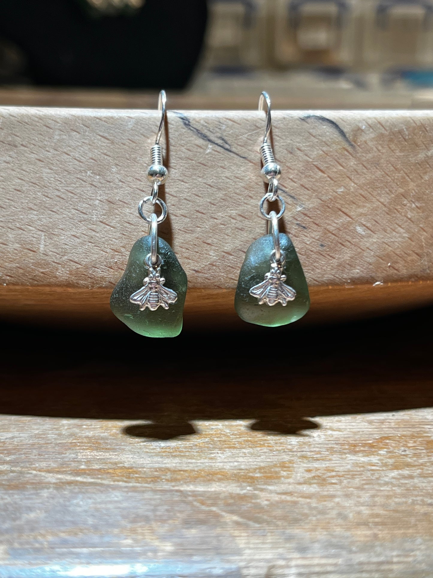 Little Bee Scottish Sea Glass Earrings 925