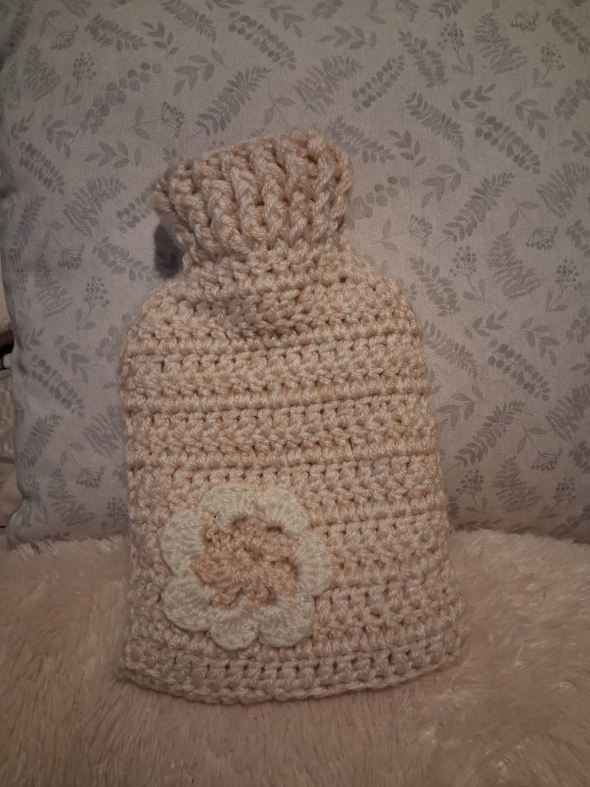 Hand knitted hot water bottles
