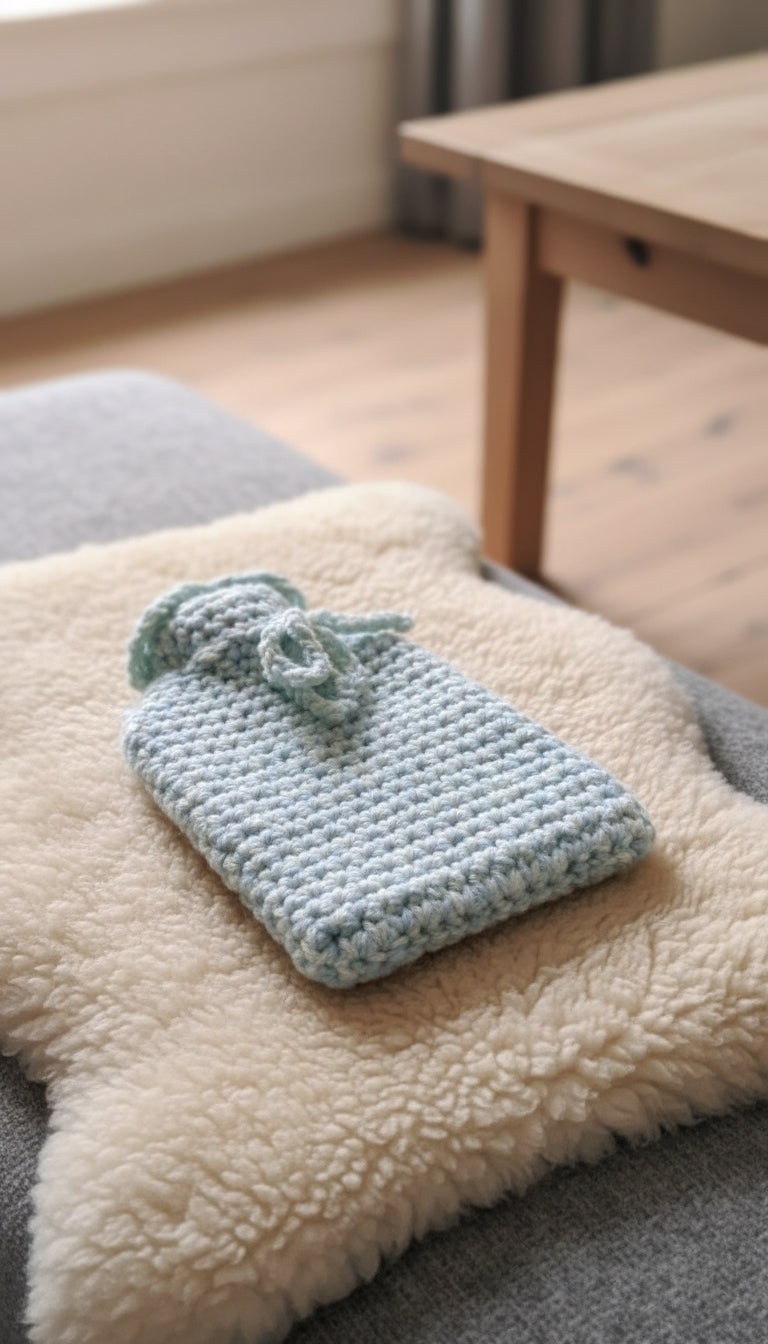 Hand knitted hot water bottles