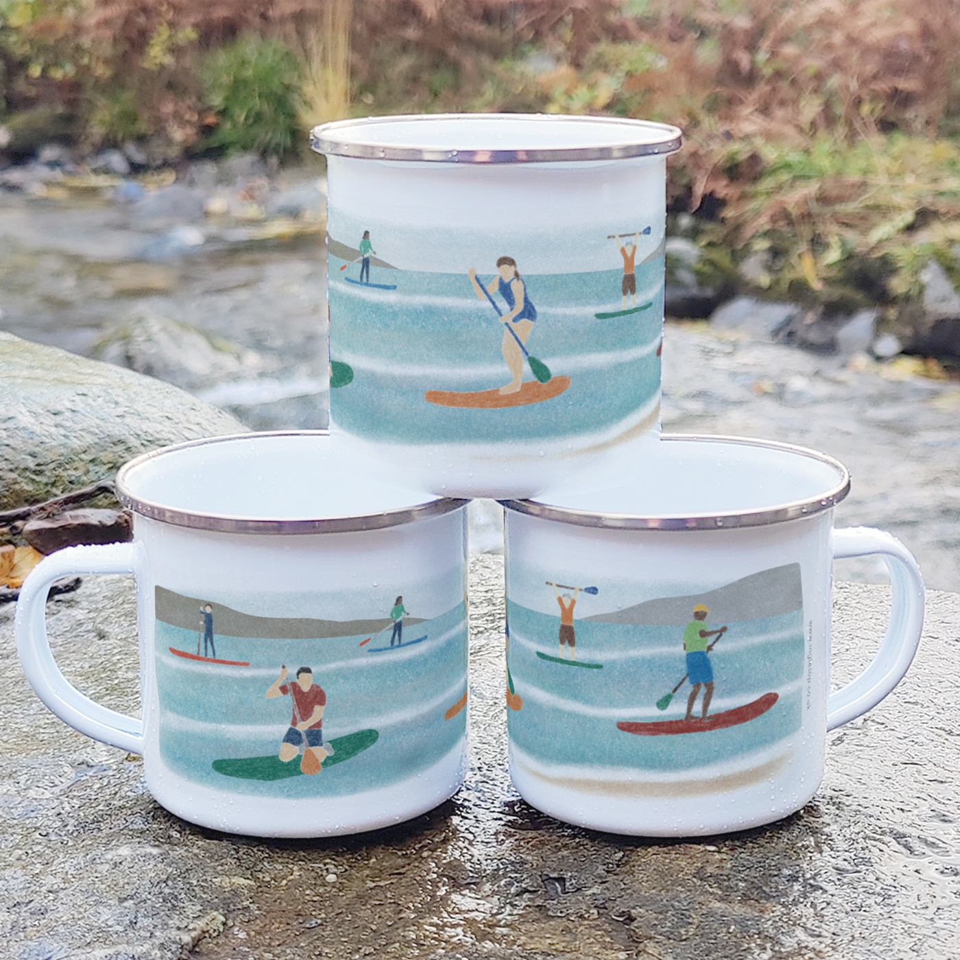 Paddleboarding Enamel Mug