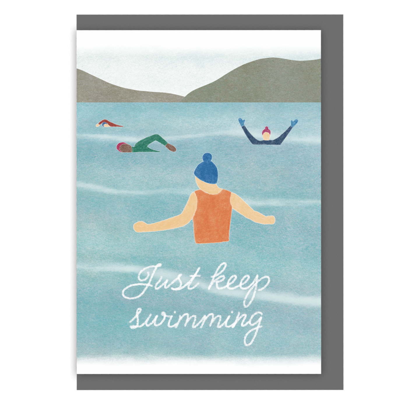 Wild Swimming Greetings Card - Just Keep Swimming